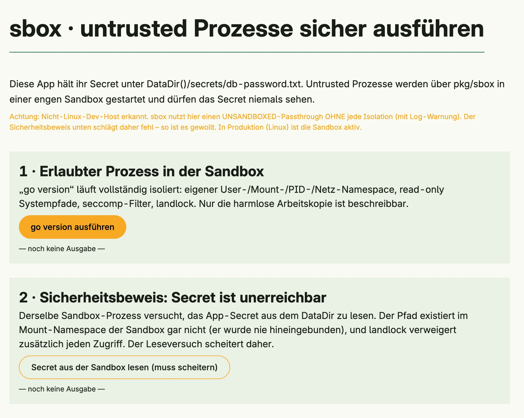 Sandboxed Processes