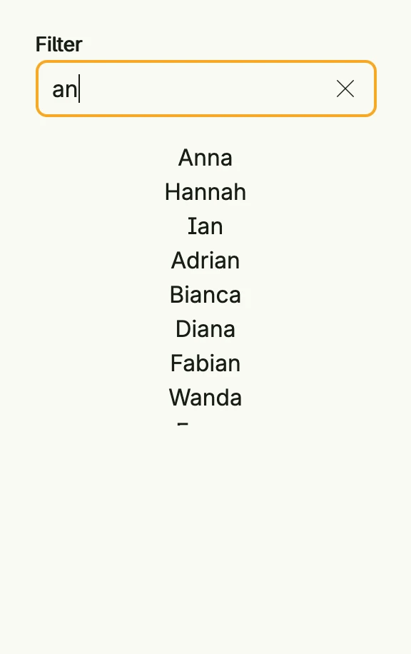 Filtered List