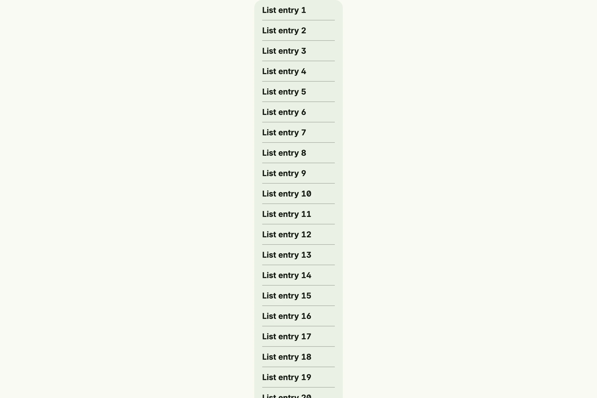 Long List